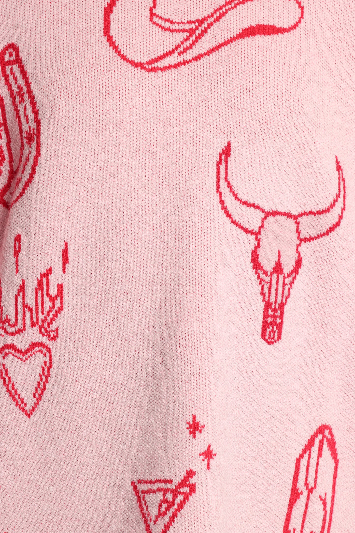 Jax Western Knit Sweater Pink