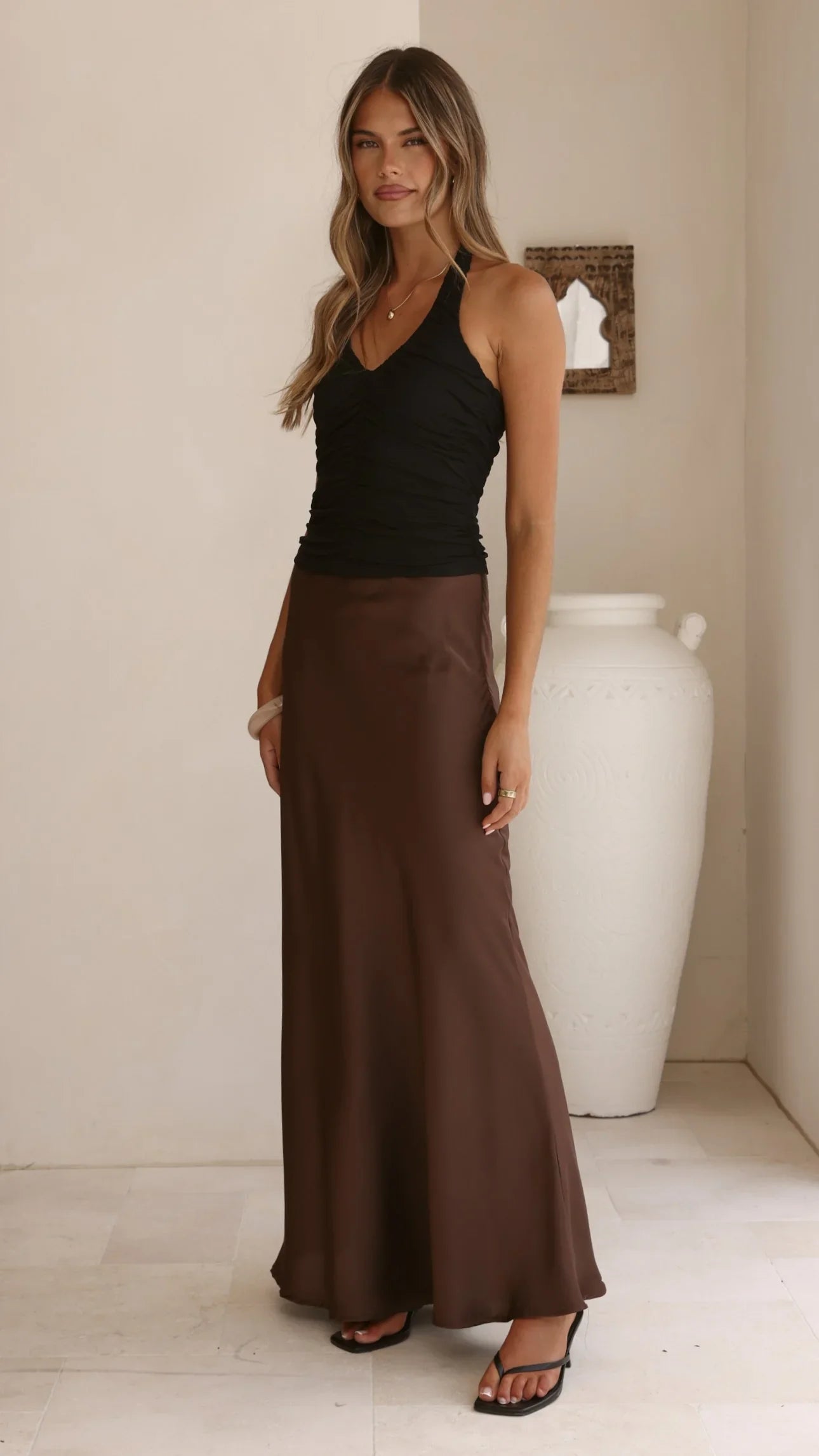 Kylie Halter Neck Top Black
