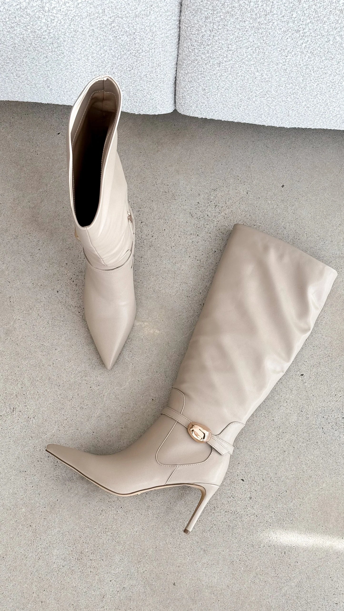 Druella Heeled Boot Stone