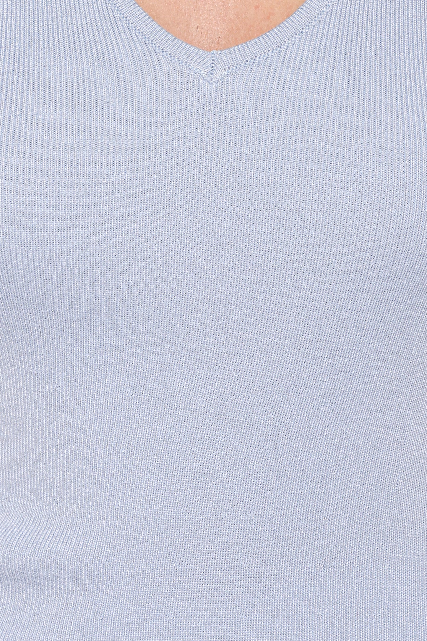 Tori Side Cinch Knitted Top Light Blue