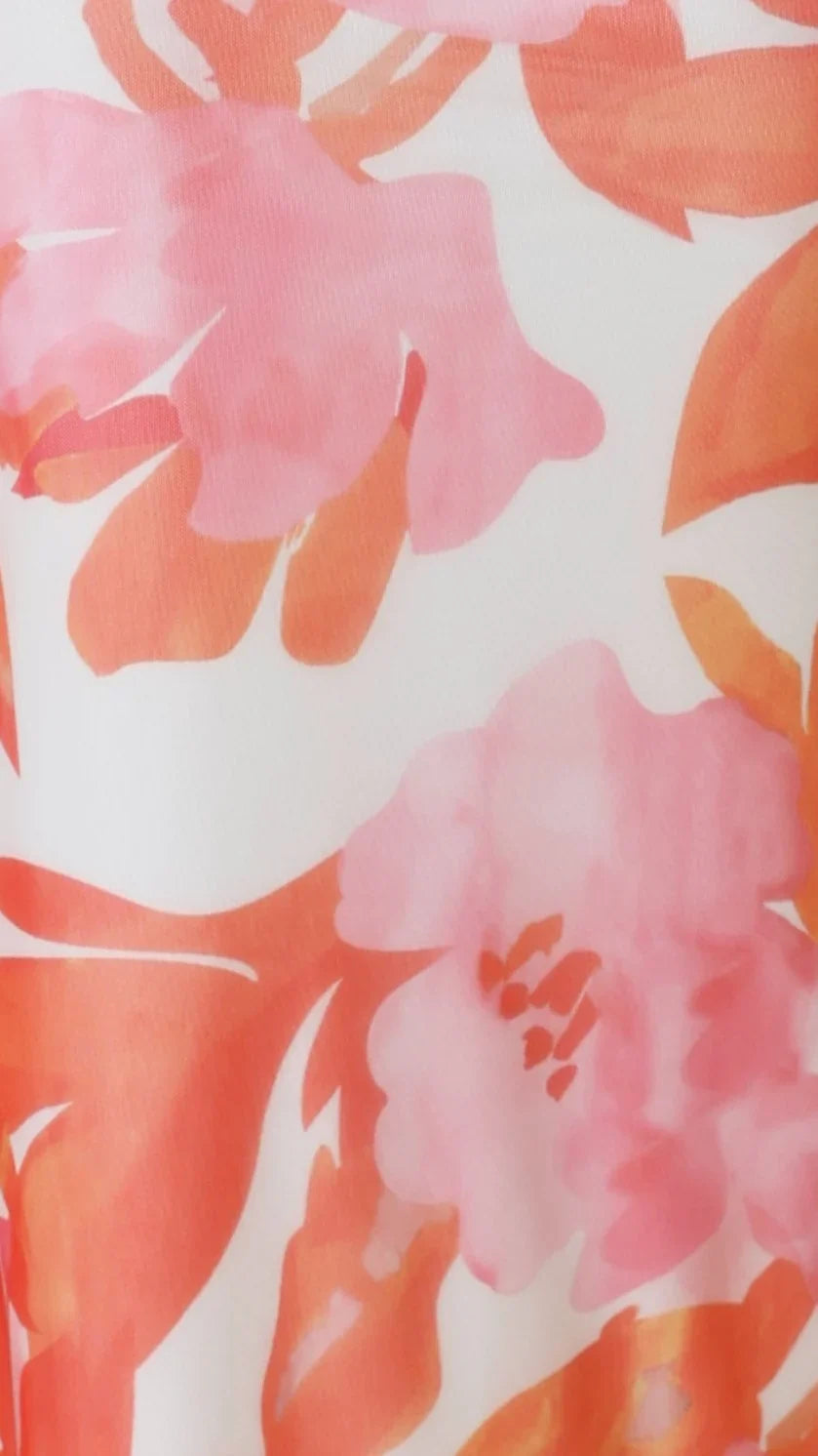 Ashley Maxi Dress Pink Orange Floral