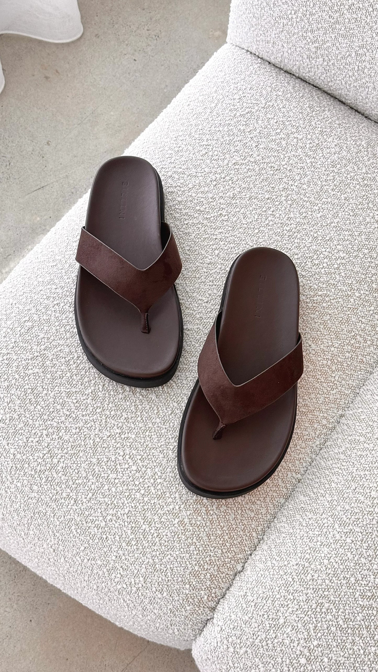 Aila Thong Dark Cacao Suede