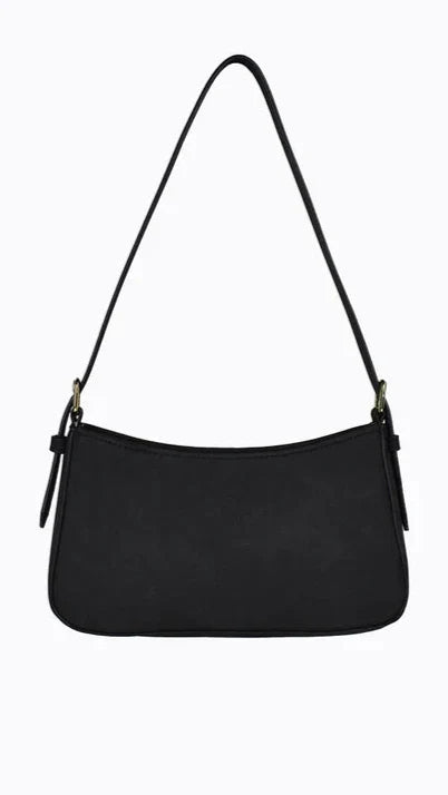 Lilu Shoulder Bag Black Suede