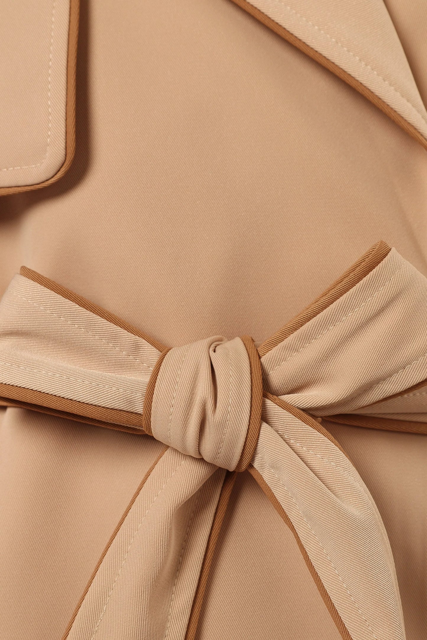 Cayenne Contrast Binding Trench Coat Camel