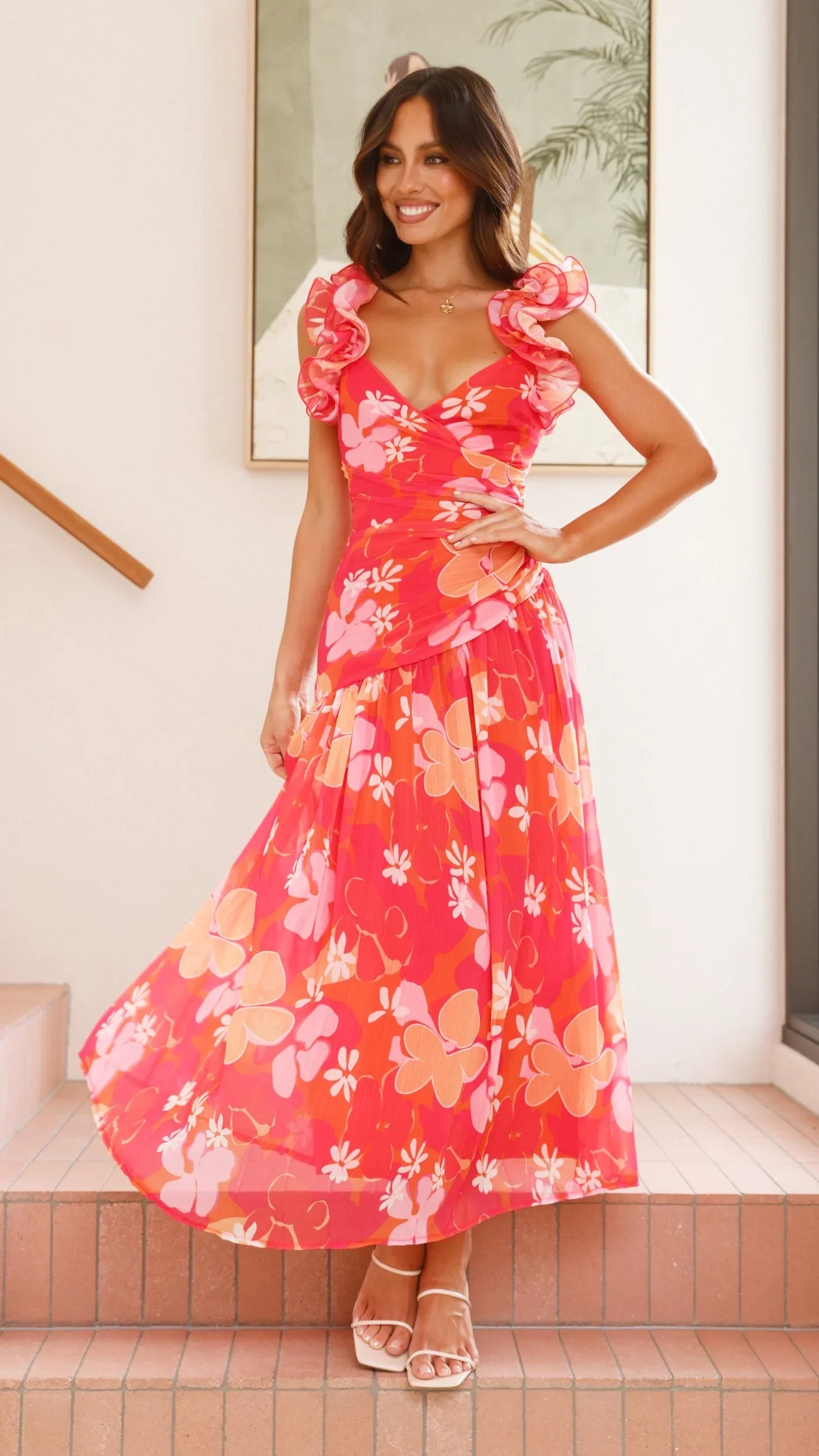 Alma Maxi Dress Blood Orange