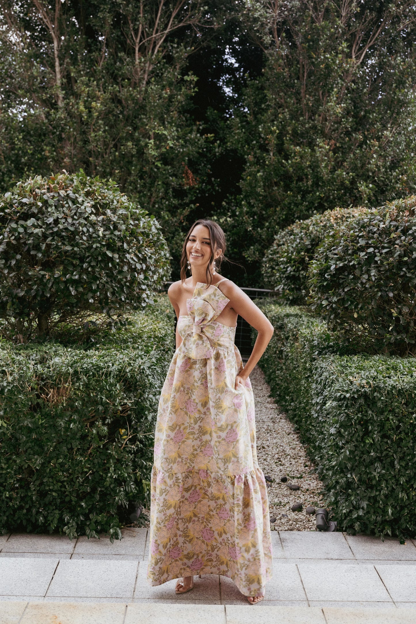 Betina Bow Front Maxi Dress Multi Floral