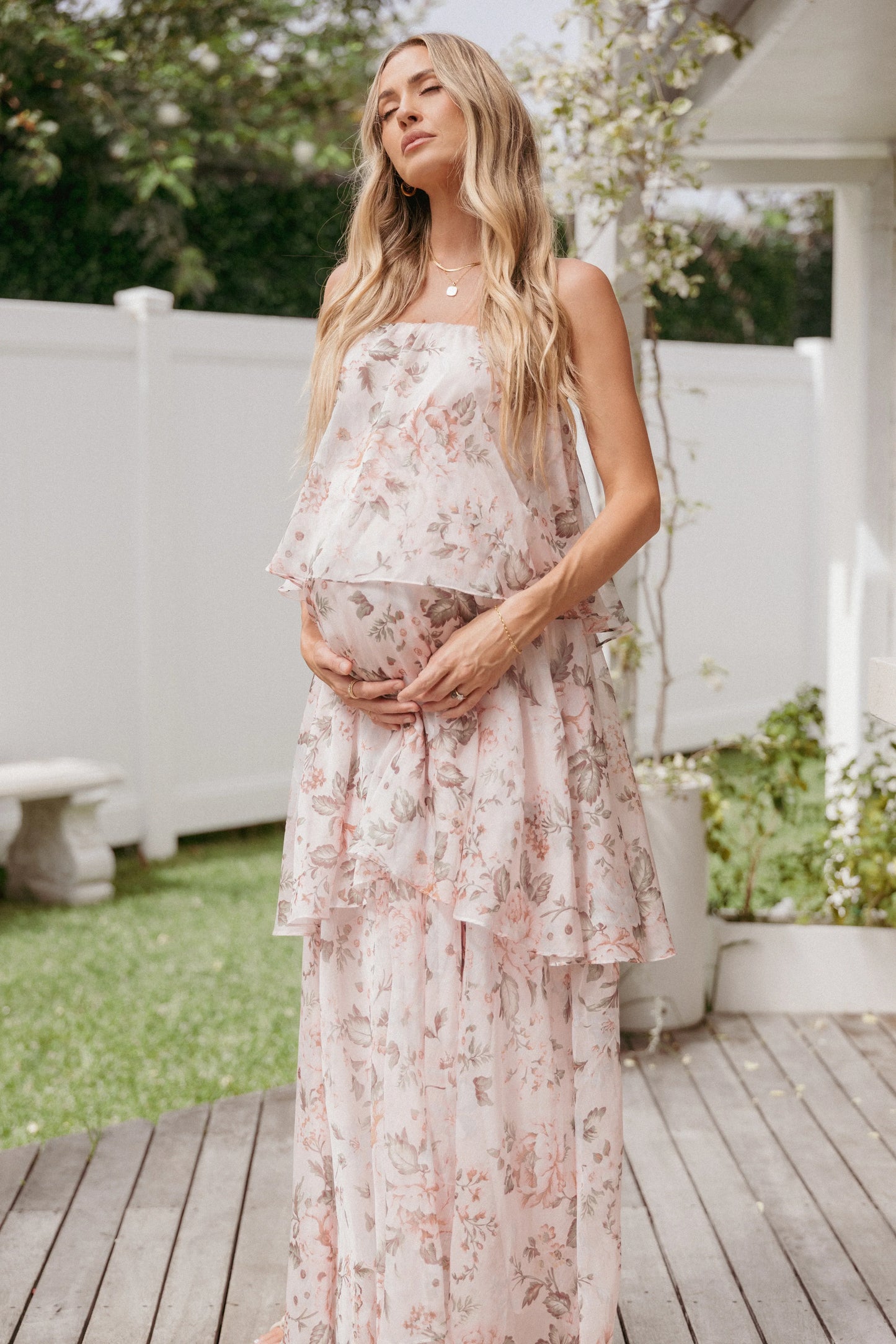Bloom Strapless Maxi Dress Floral