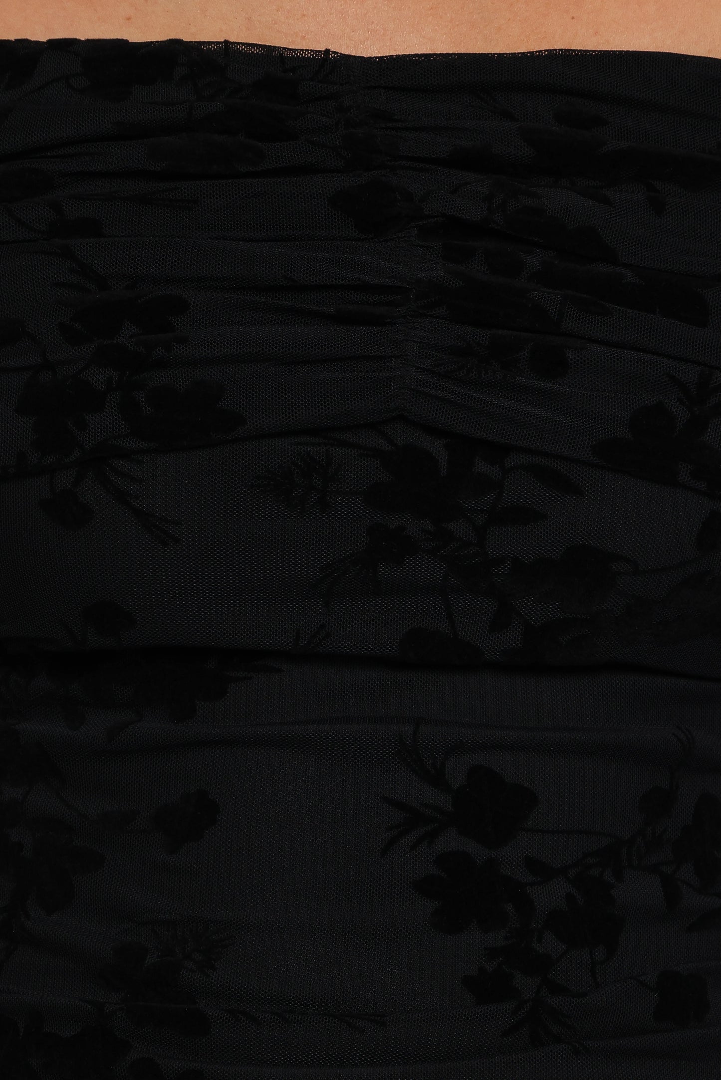 Aerin Off Shoulder Mesh Top Black