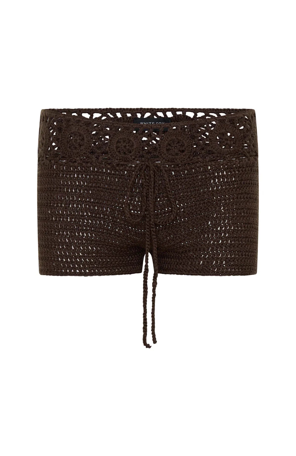 No Plans Crochet Shorts Chocolate