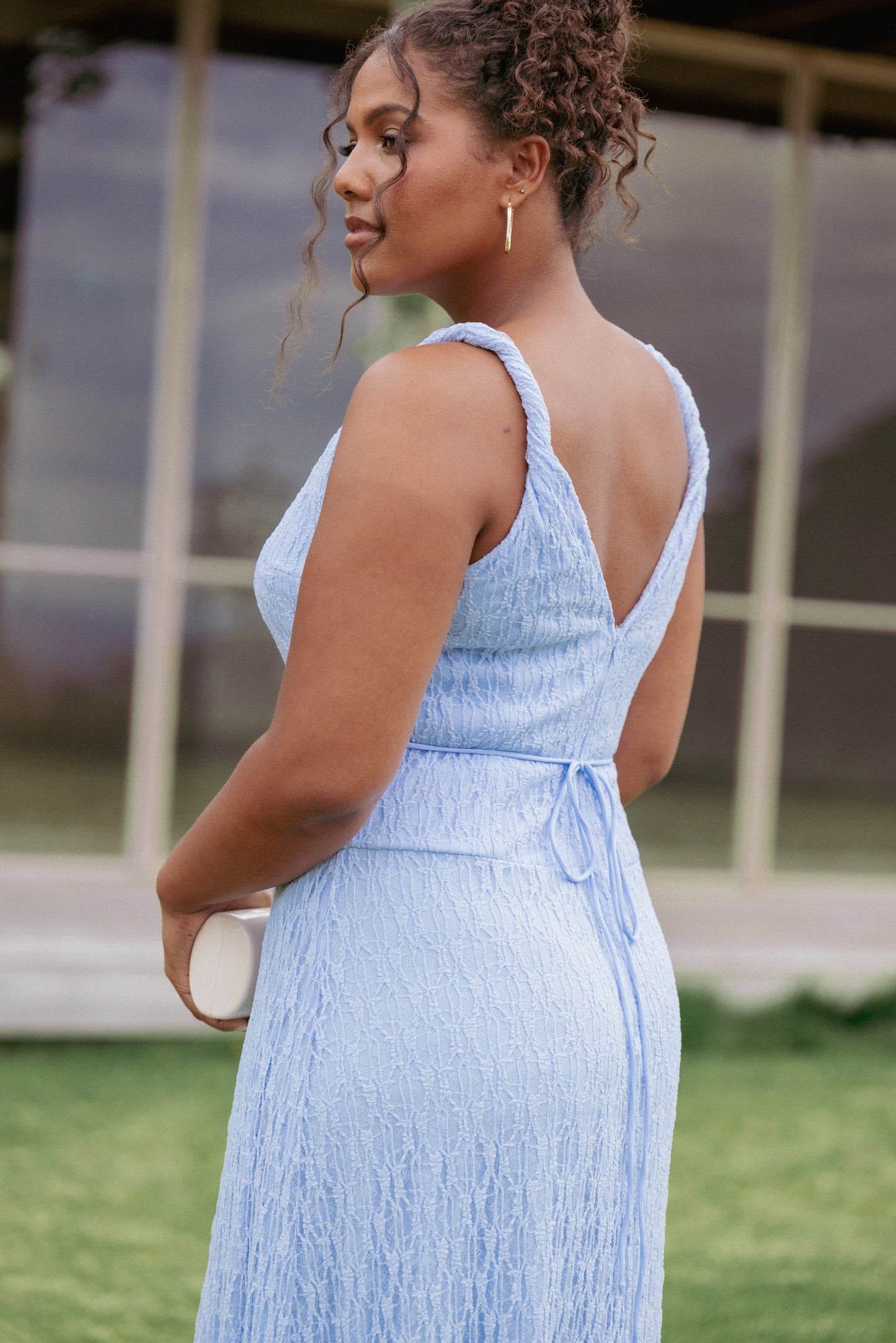 Kirsten Lace Maxi Dress Cornflower Blue