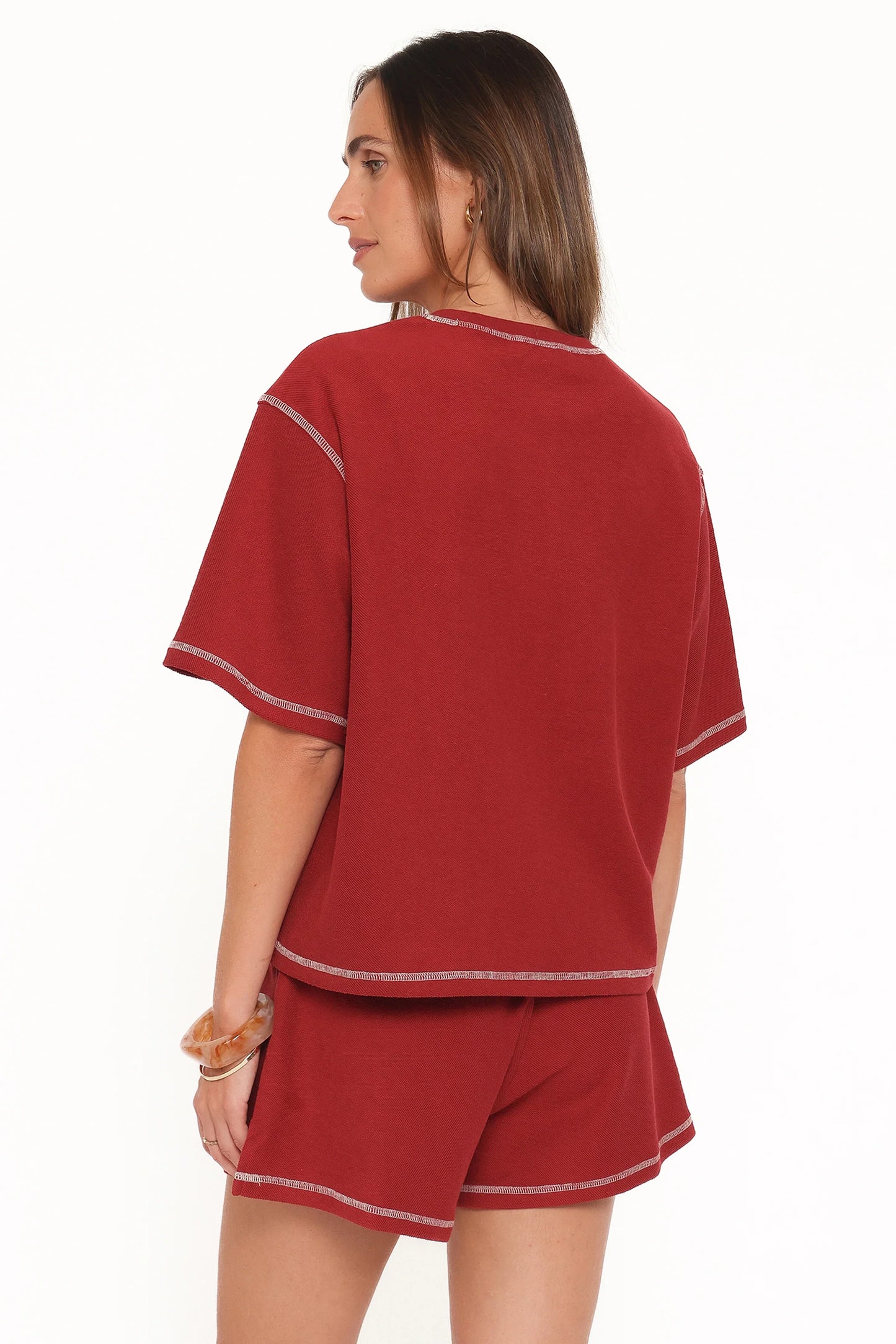 Melody Knit Short Set Burgundy
