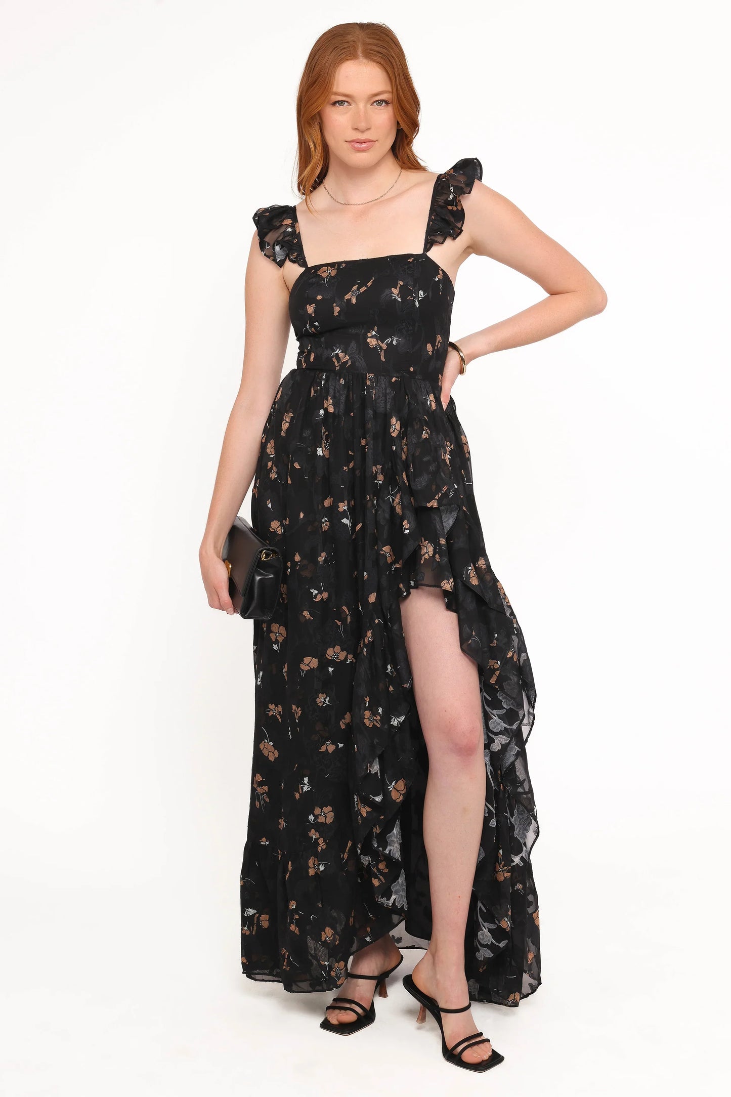 Orielle Maxi Dress Black Beige Floral