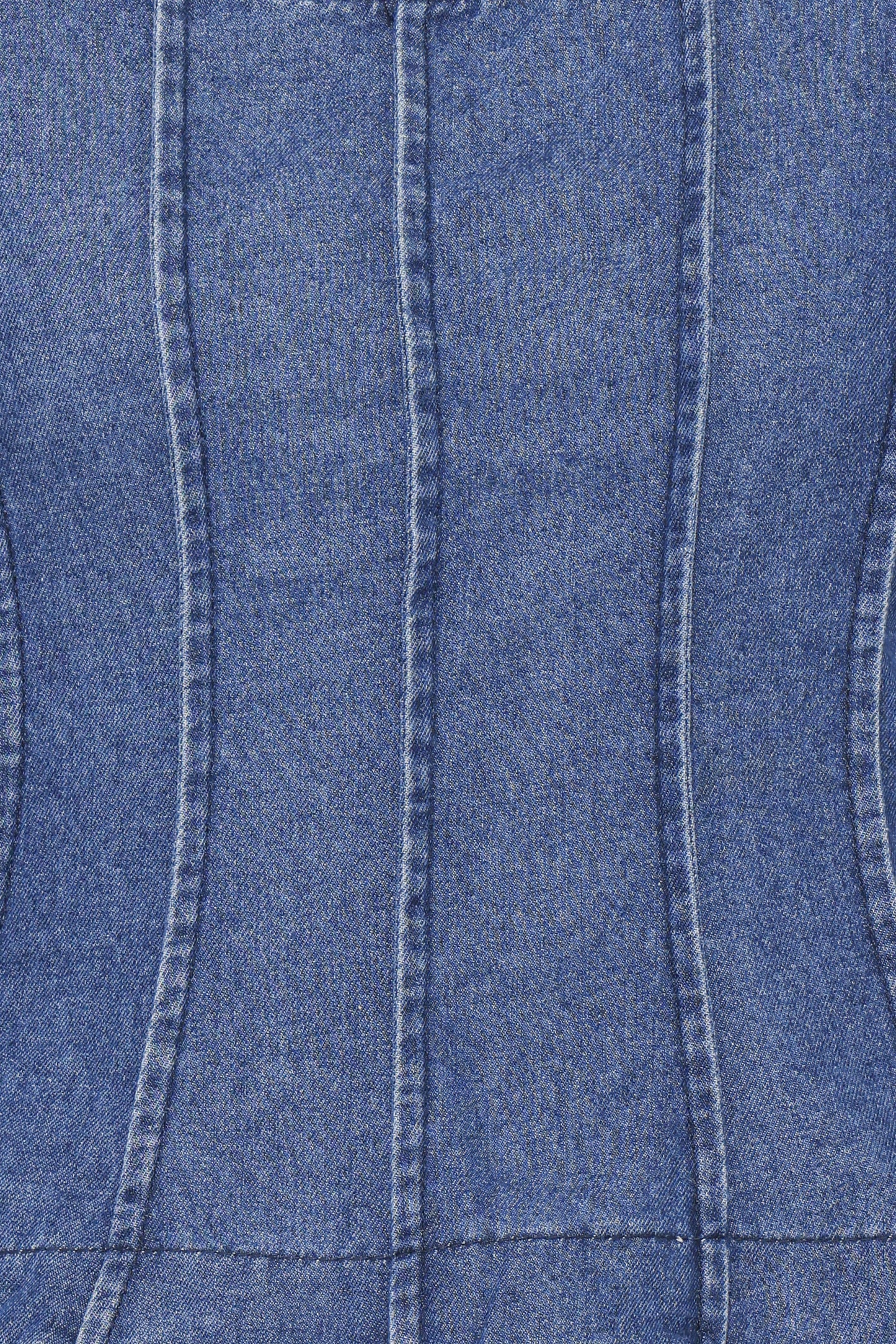 Saylor Denim Peplum Top Blue Medium Wash