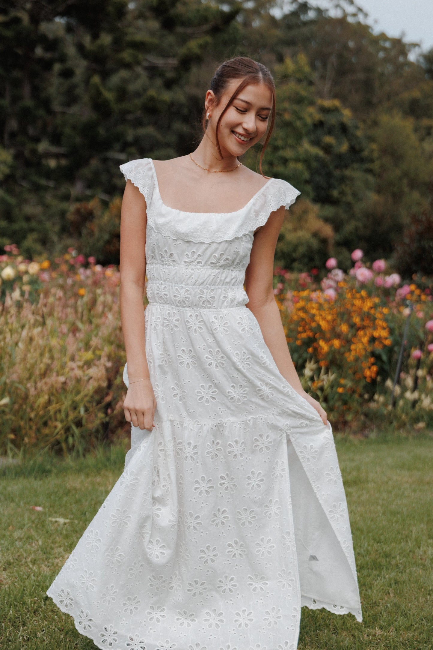 Elwyn Maxi Dress White Broderie