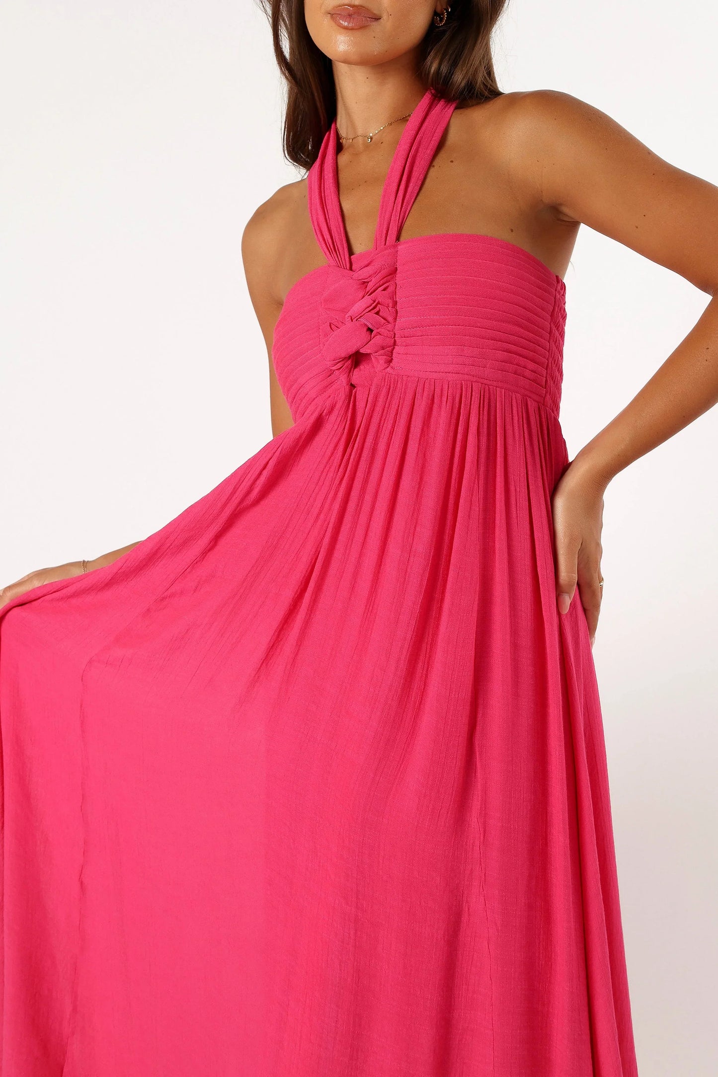 Everdeen Halterneck Maxi Dress Fuchsia