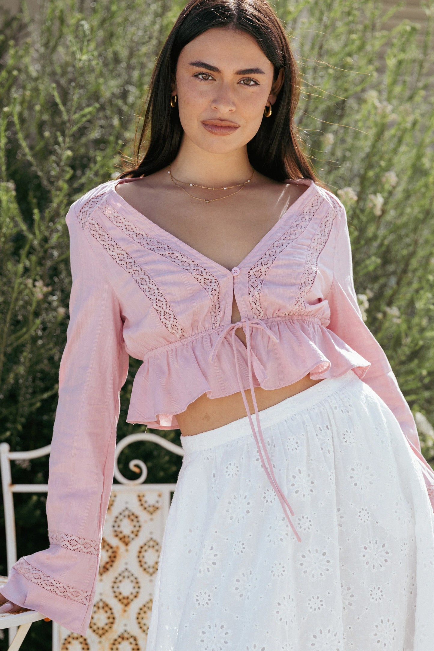 Reed Long Sleeve Top Pink
