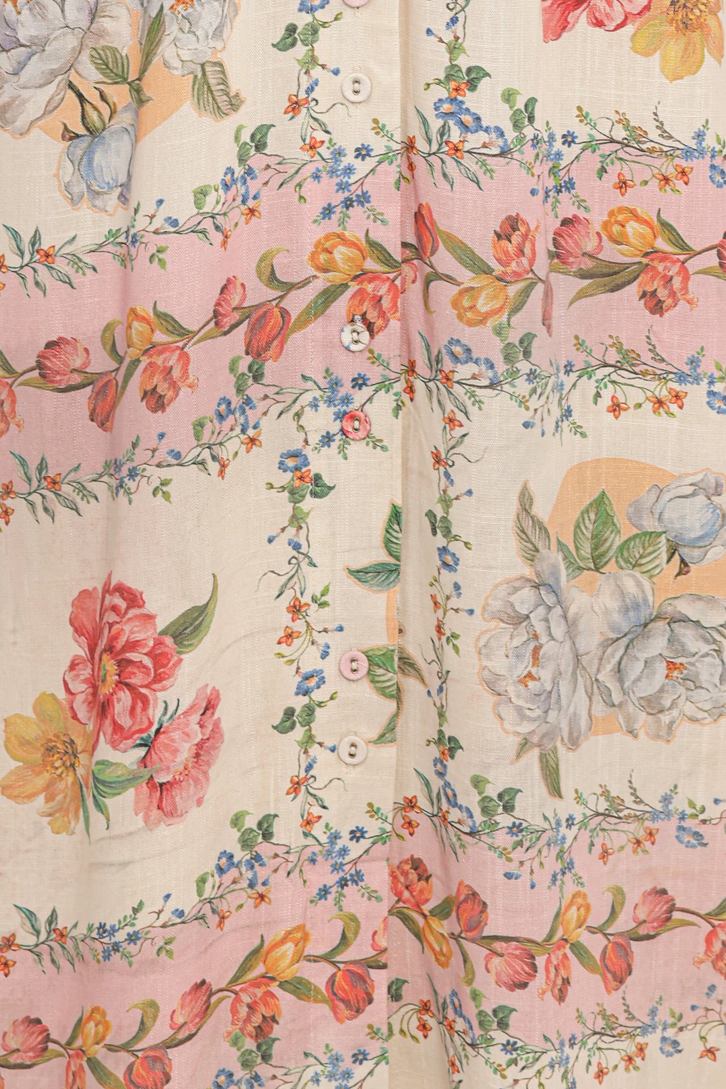 James Button Through Maxi Dress Rose Tile