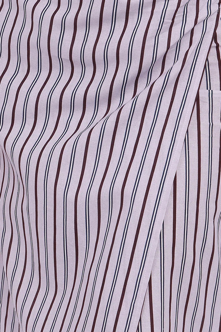Jacey Wrap Midi Skirt Midnight Stripe