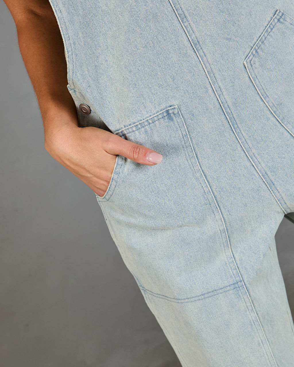 Cloudette Wide Leg Denim Overalls