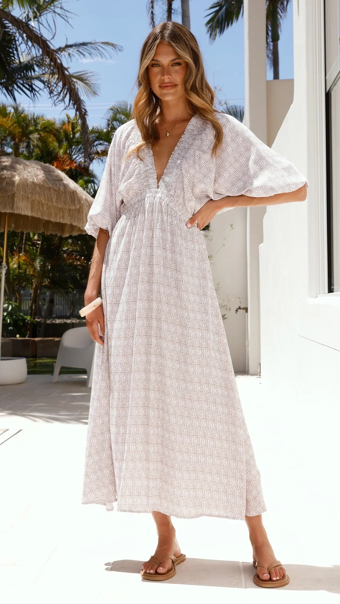 Camille Midi Dress Atlas Print