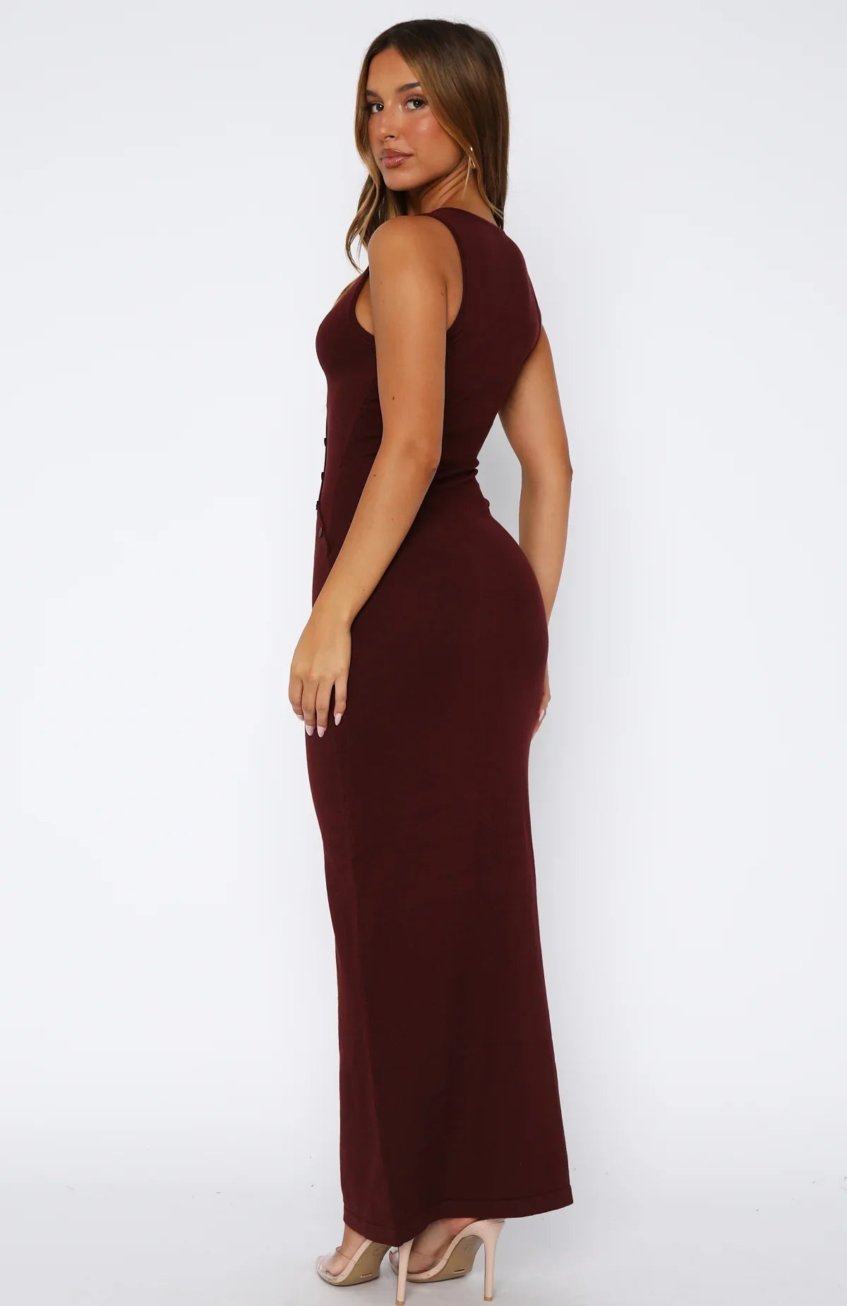 Shes Back Maxi Dress Burgundy