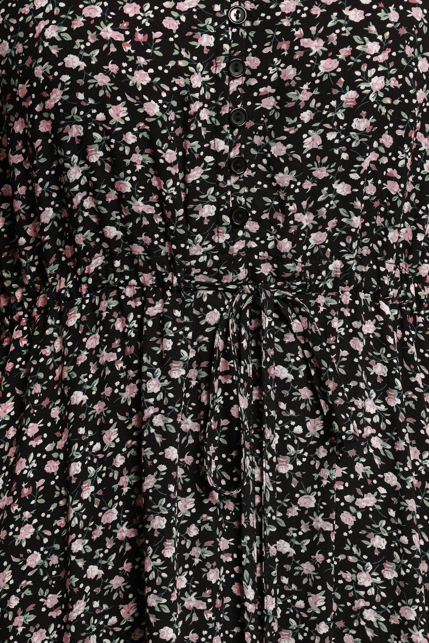 Kelda Dress Black Rosebud Floral