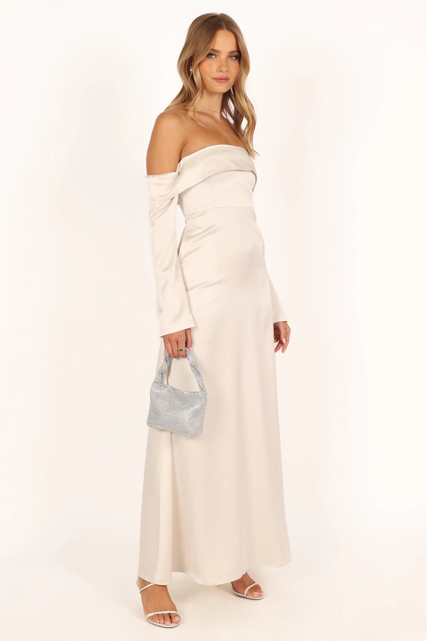 Gigi Off Shoulder Maxi Dress Cream