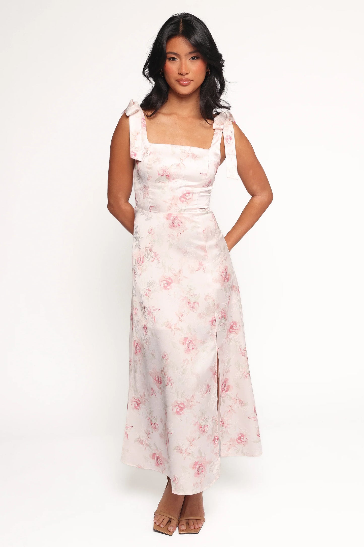 Zane Midi Dress Pink Floral