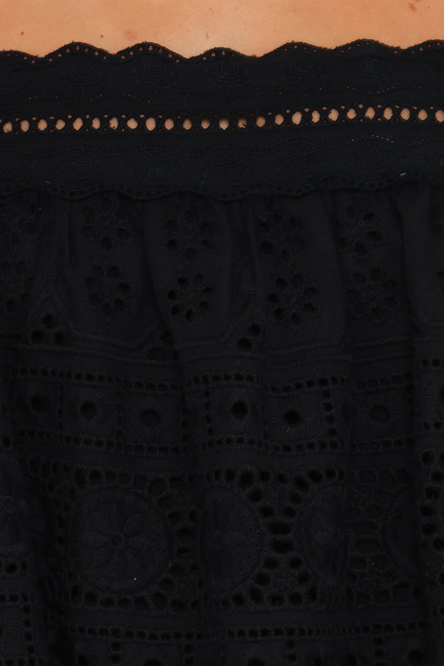 Aideen Eyelet Top Black