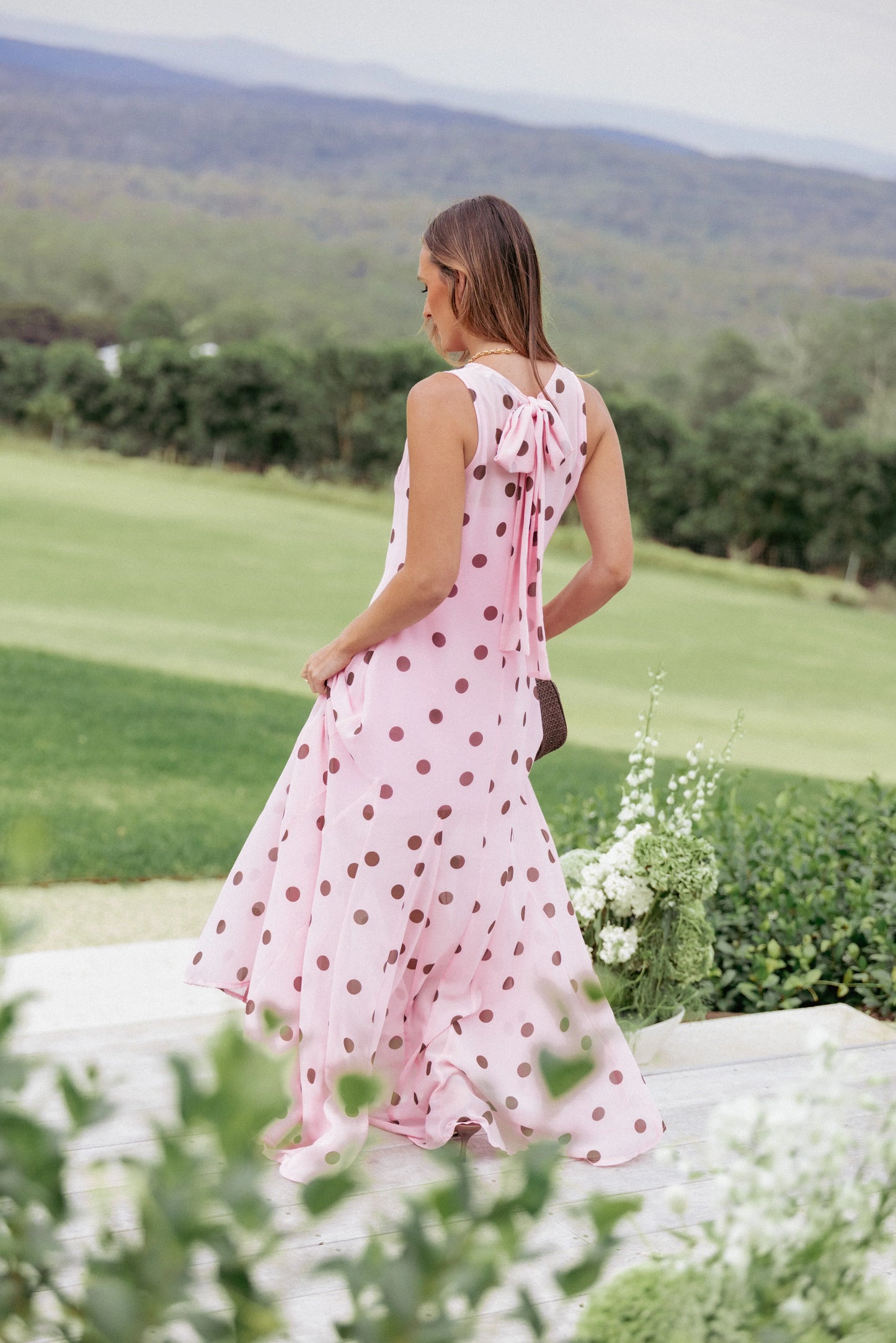 Keani Maxi Dress Pink Polka Dot