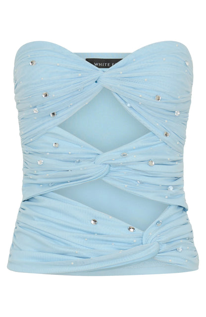 Taking Whats Mine Strapless Top Blue