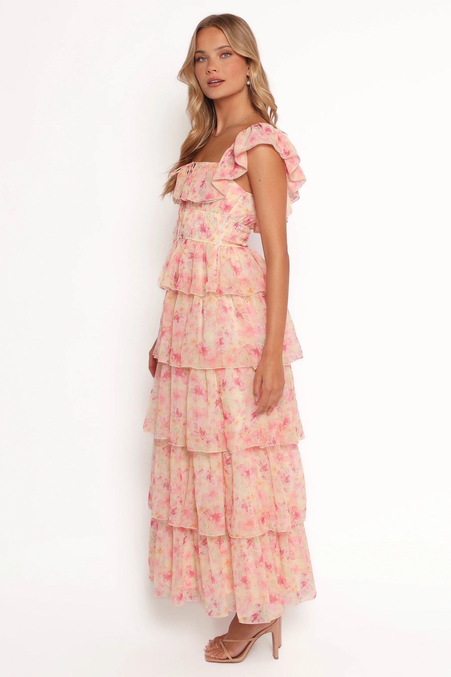 Belle Maxi Dress Pink Floral