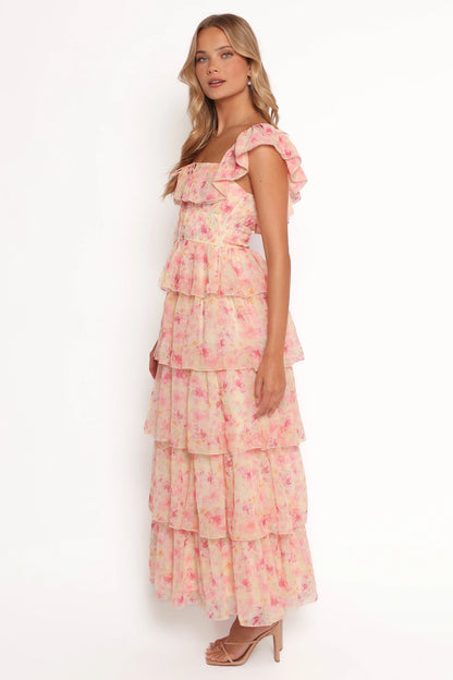 Belle Maxi Dress Pink Floral