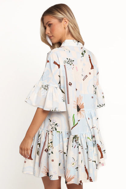Marguerite Mini Dress Blue Floral