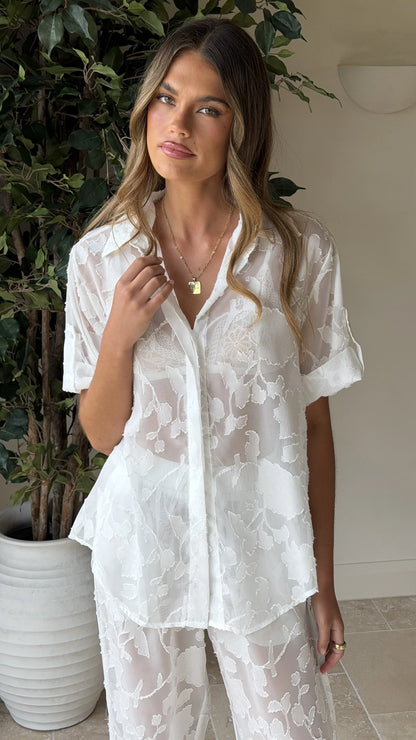 Mollie Lace Shirt White