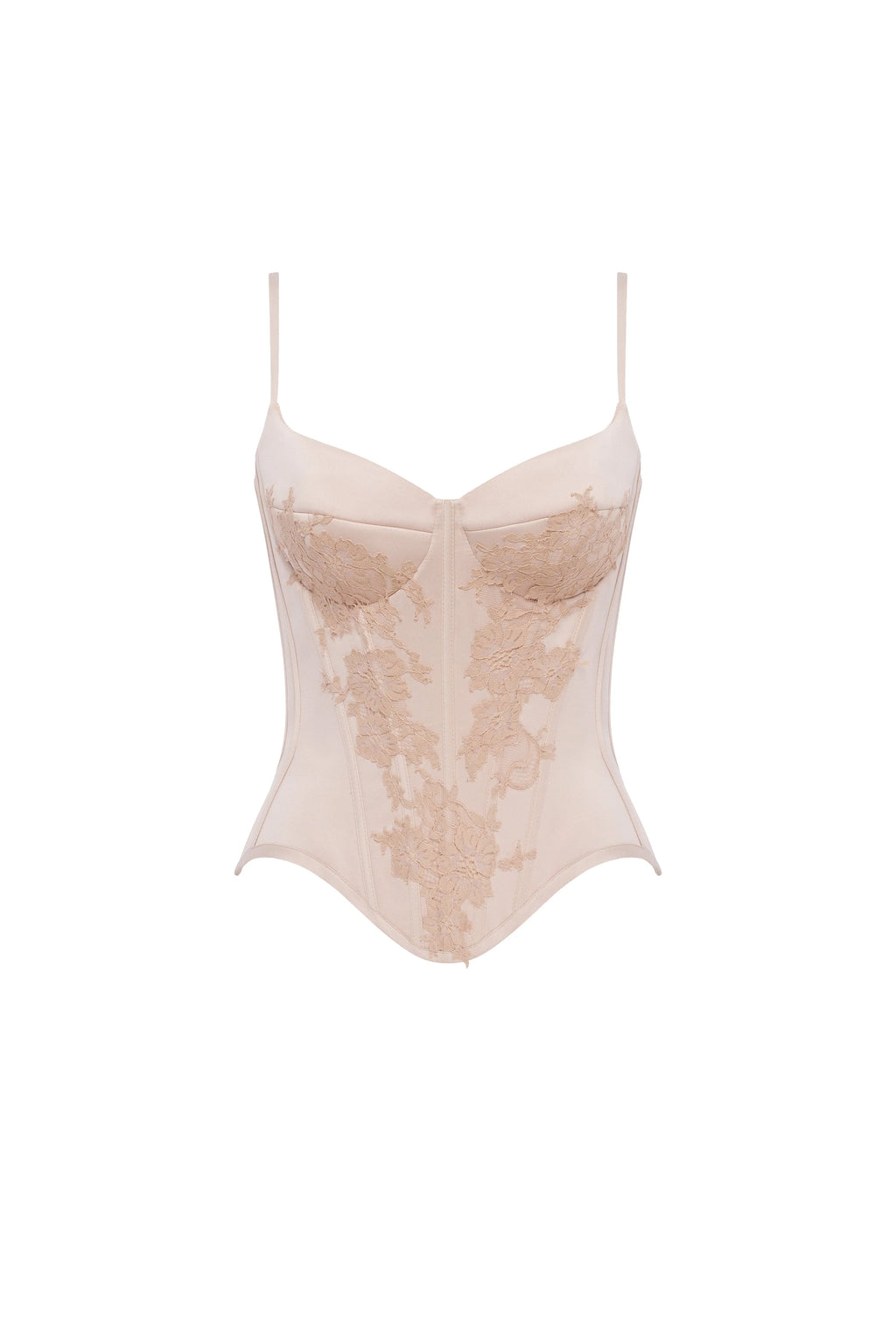 Beige sculpting lace corset Parisienne