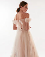 Off the Shoulder Cocktail Tulle Dress