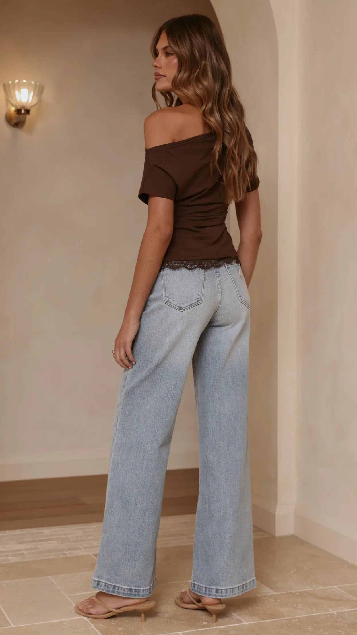 Tallie Lace Top Chocolate