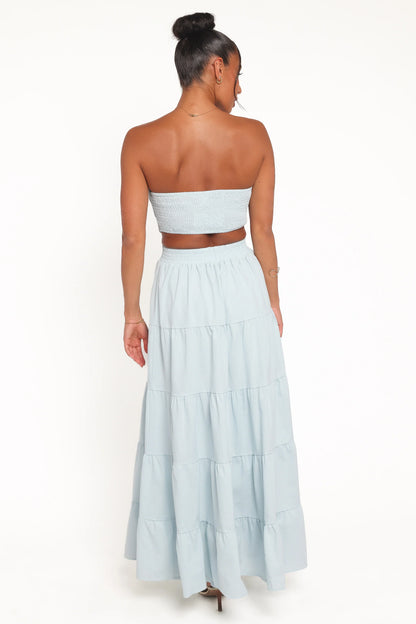 Cadence Strapless Maxi Dress Blue