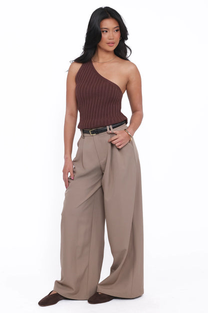 Kathryn Wide Leg Pant Beige
