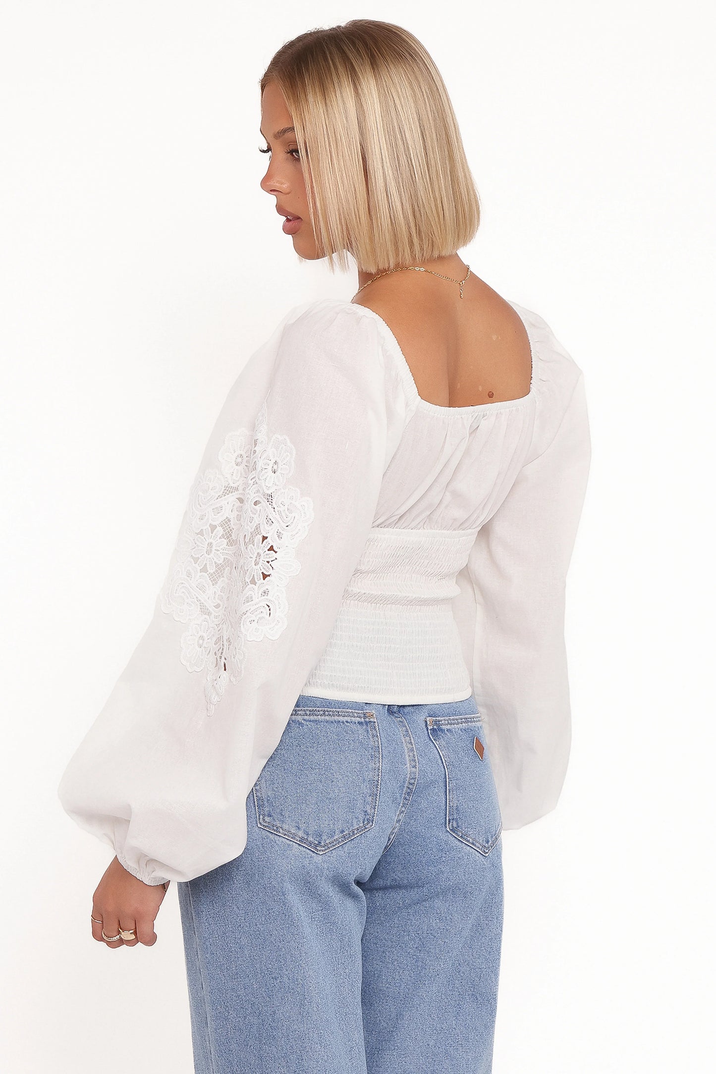 Angelica Long Sleeve Top White