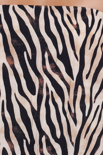 Agnes Skirt Set Brown Zebra
