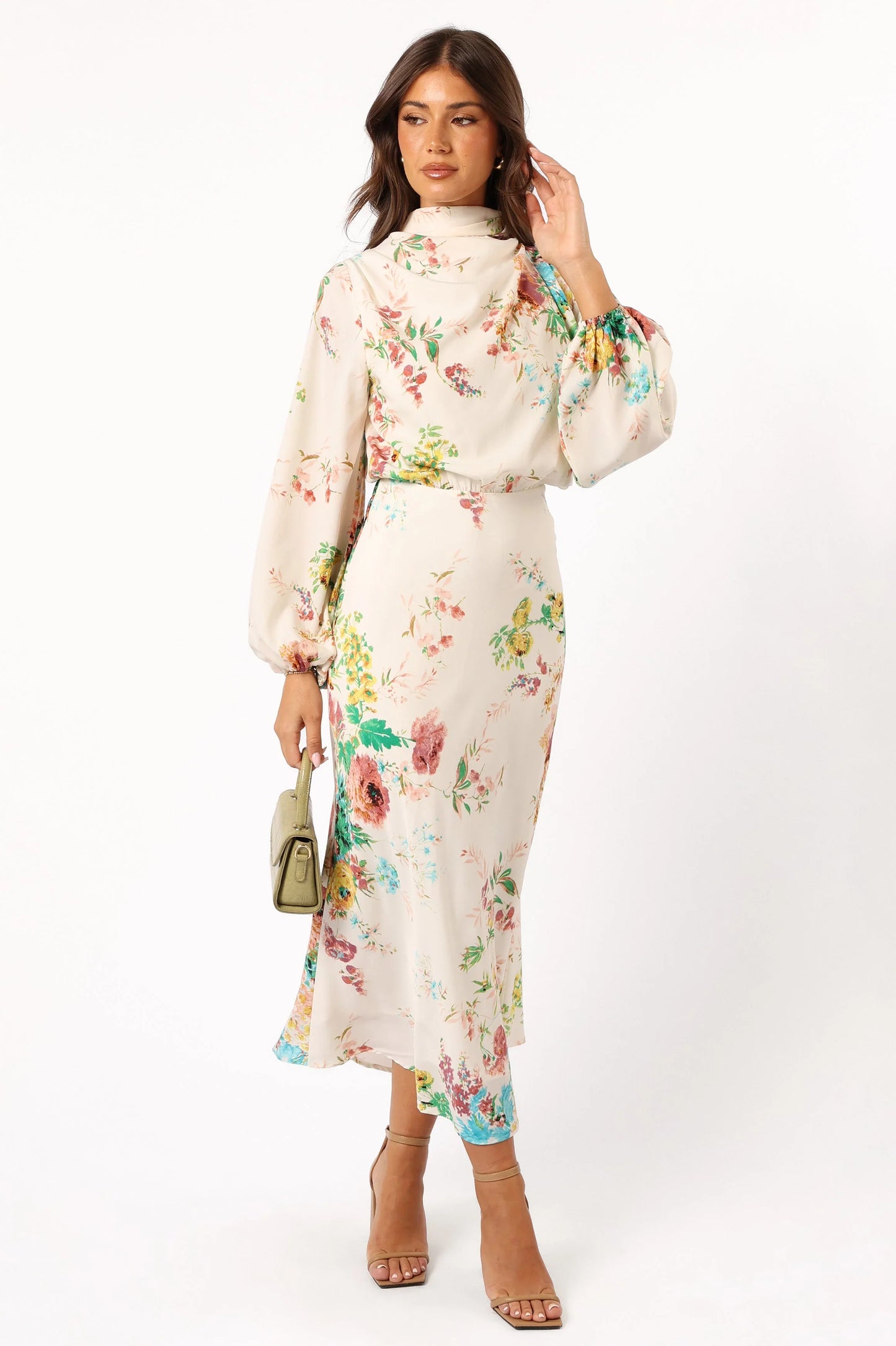 Sophia Long Sleeve Dress White Floral