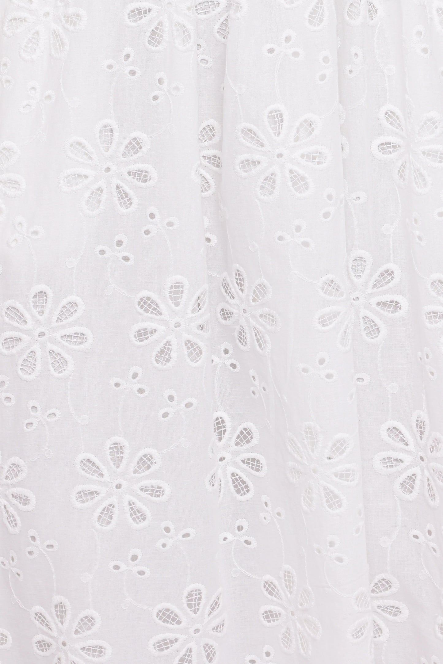 Clo Puff Sleeve Midi Dress White Broderie