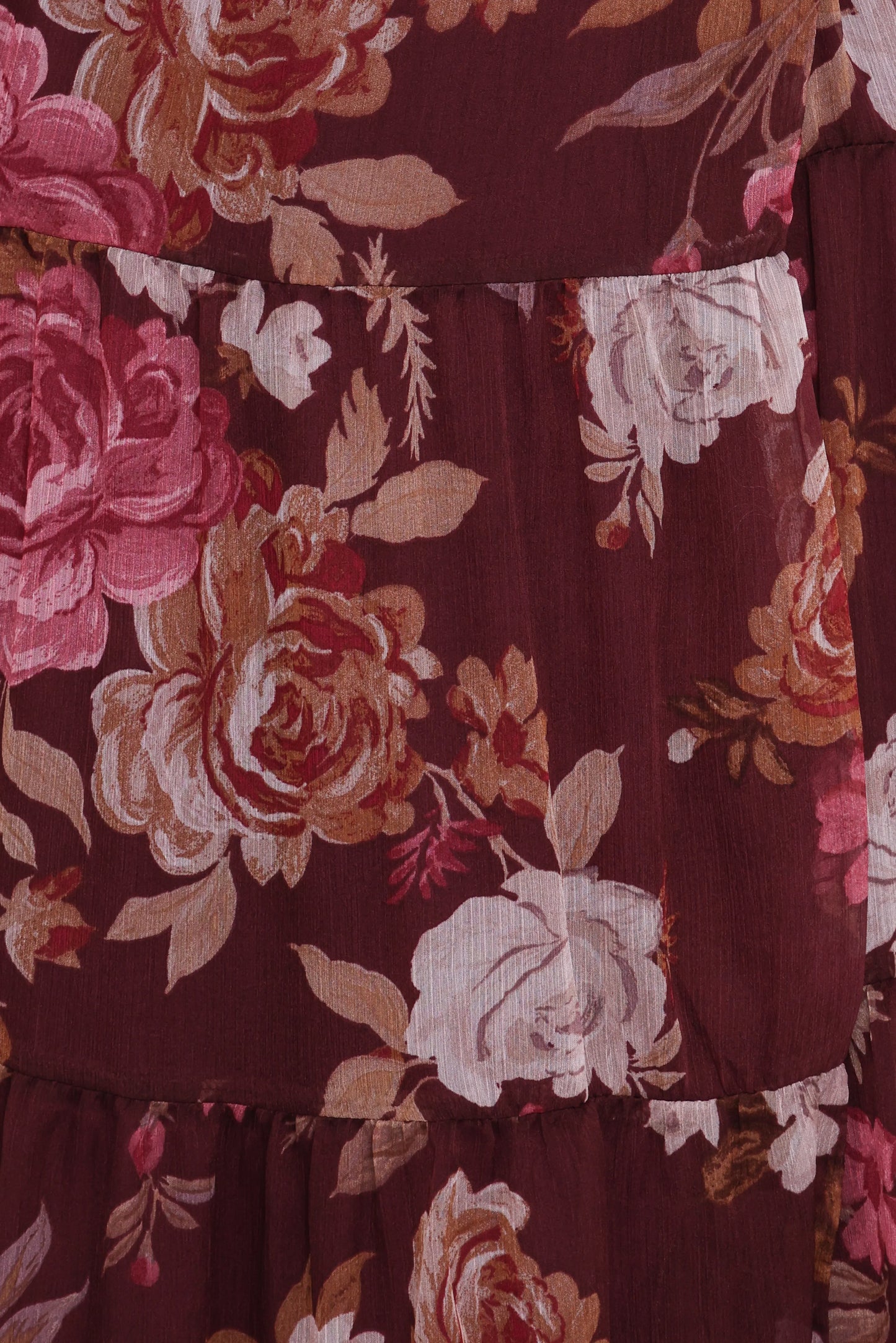 Korina Long Sleeve Maxi Dress Burgundy Brandy Bloom