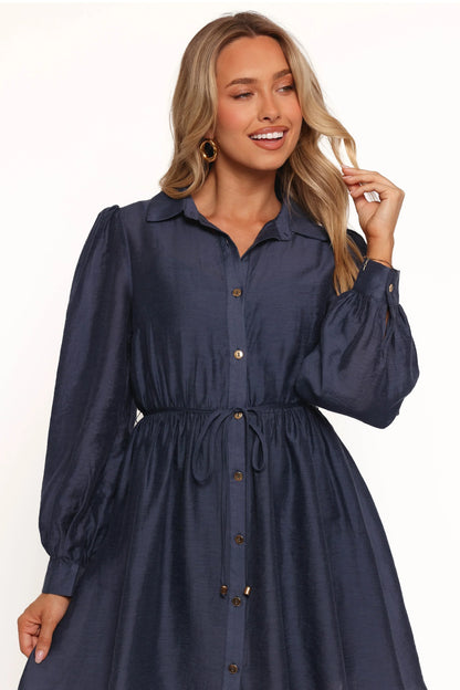 Everett Long Sleeve Mini Dress Navy