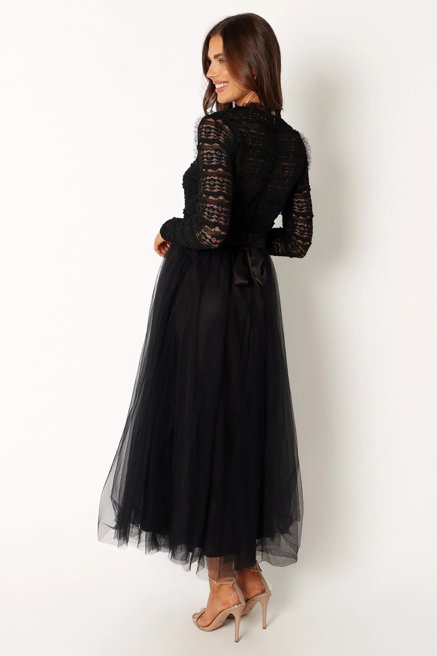 Pilla Long Sleeve Midi Dress Black