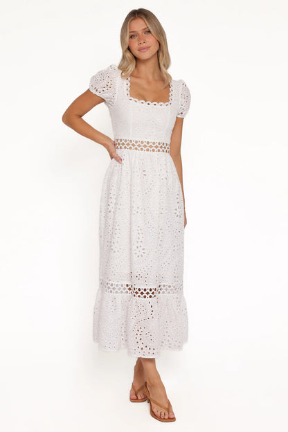 Melania Midi Dress White
