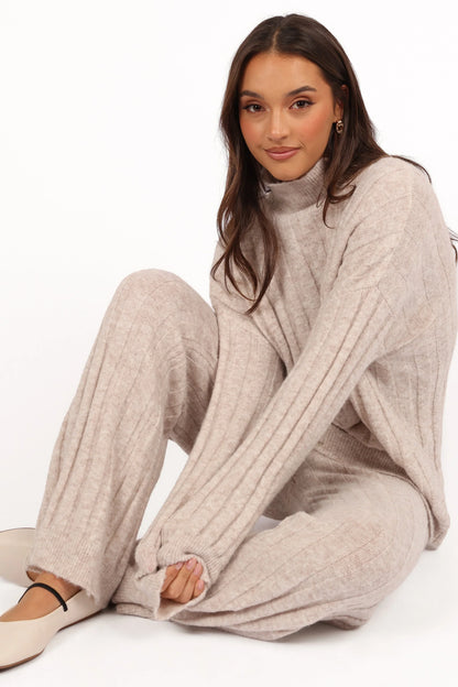 Tahoe Ribbed Knit Set Beige