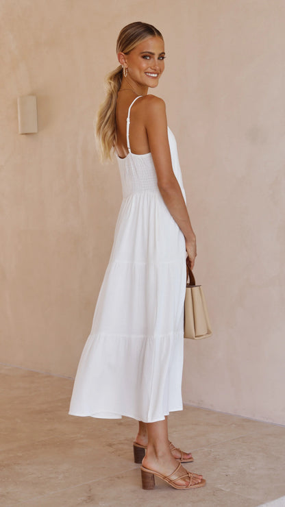 Zoey Midi Dress White